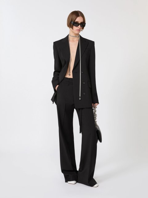 Чорні брюки SPORTMAX з чистої вовни: фото 1 - Invogue