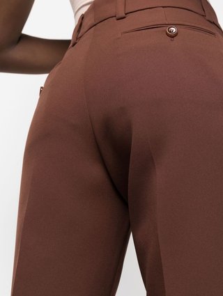 Коричневые брюки Acne Studios с высокой талией: фото 3 - Invogue
