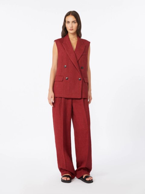 Червоні брюки Max Mara з лляного твілу: фото 1 - Invogue