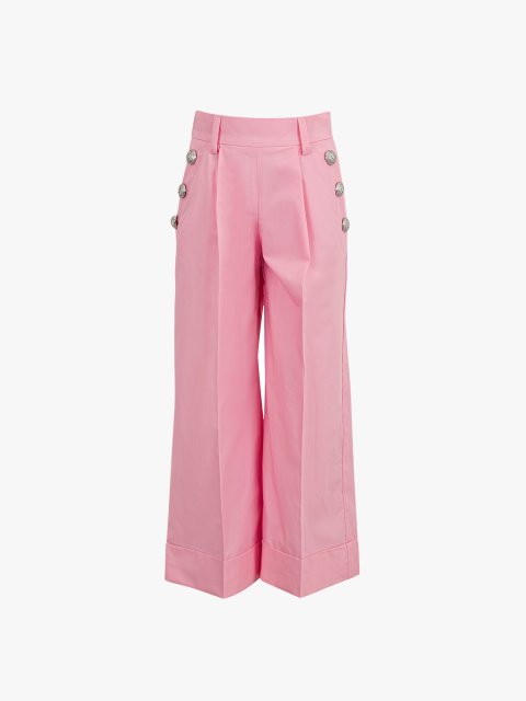 Рожеві штани BALMAIN KIDS з бавовни: фото - Invogue
