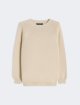 Кремовий светр Weekend Max Mara з бавовни з фактурною в’язкою: фото - Invogue