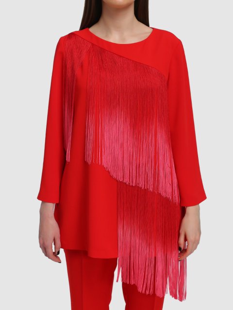 Красная блуза MARINA RINALDI: фото 3 - Invogue