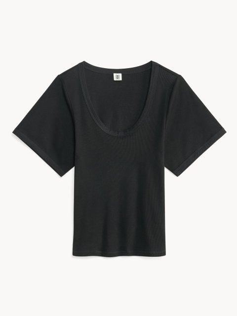 Чорна футболка BY MALENE BIRGER з еластичної бавовни: фото - Invogue