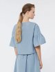 Блакитна блуза WEEKEND MAX MARA укороченого крою: фото 3 - Invogue