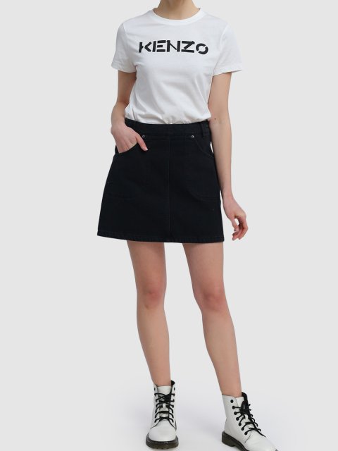 Чёрная юбка KENZO: фото 1 - Invogue