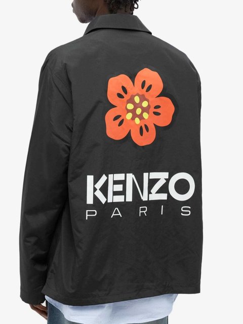 Чорна куртка Kenzo з поліаміду з принтом: фото 3 - Invogue