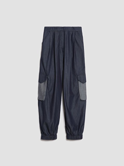 Темно-синие брюки MAX&CO с накладными карманами: фото - Invogue