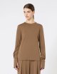 Коричневая футболка MAX MARA из шерстяного трикотажа: фото 2 - Invogue