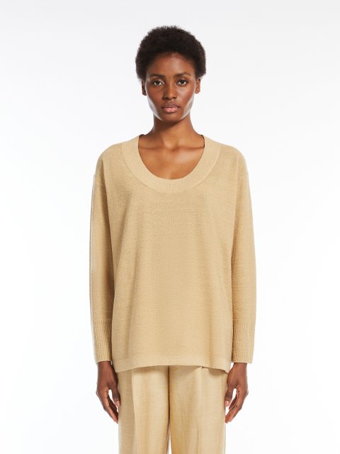 Золотий светр Max Mara з льону та шовку: фото 2 - Invogue