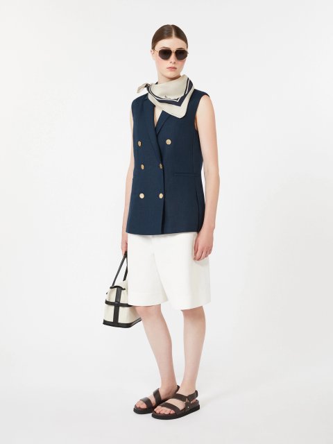 Білі бермуди Max Mara з бавовни та льону: фото 1 - Invogue
