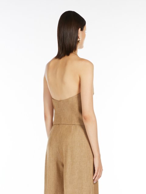 Світло-коричневий жилет Max Mara з льону: фото 3 - Invogue
