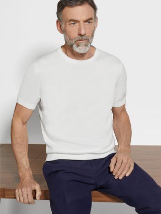 Біла футболка ZEGNA бавовняна: фото 1 - Invogue