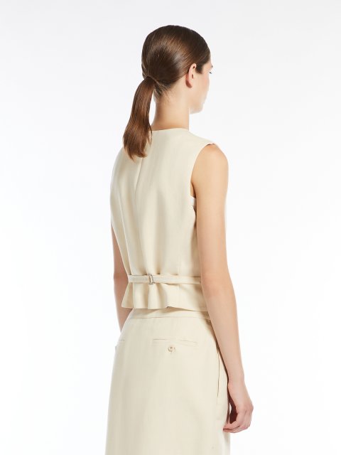 Молочний жилет Weekend Max Mara з віскози та льону: фото 3 - Invogue