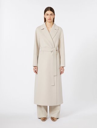 Бежевое пальто MAX MARA из чистой шерсти: фото 2 - Invogue