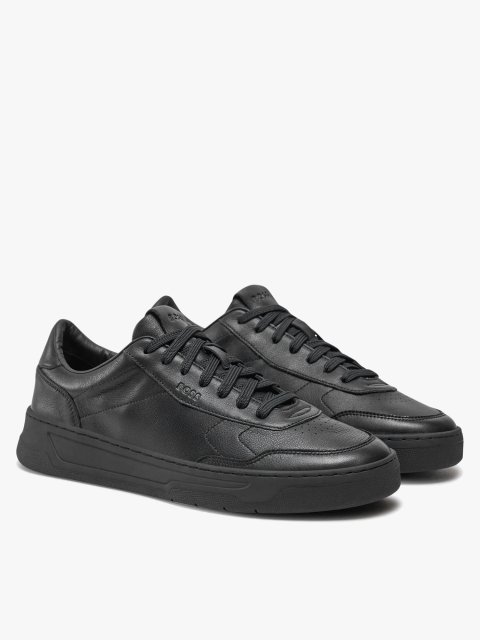 Черные кроссовки Boss кожаные: фото 1 - Invogue